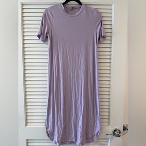 Lilac Crew Neck Short Sleeve Dress
